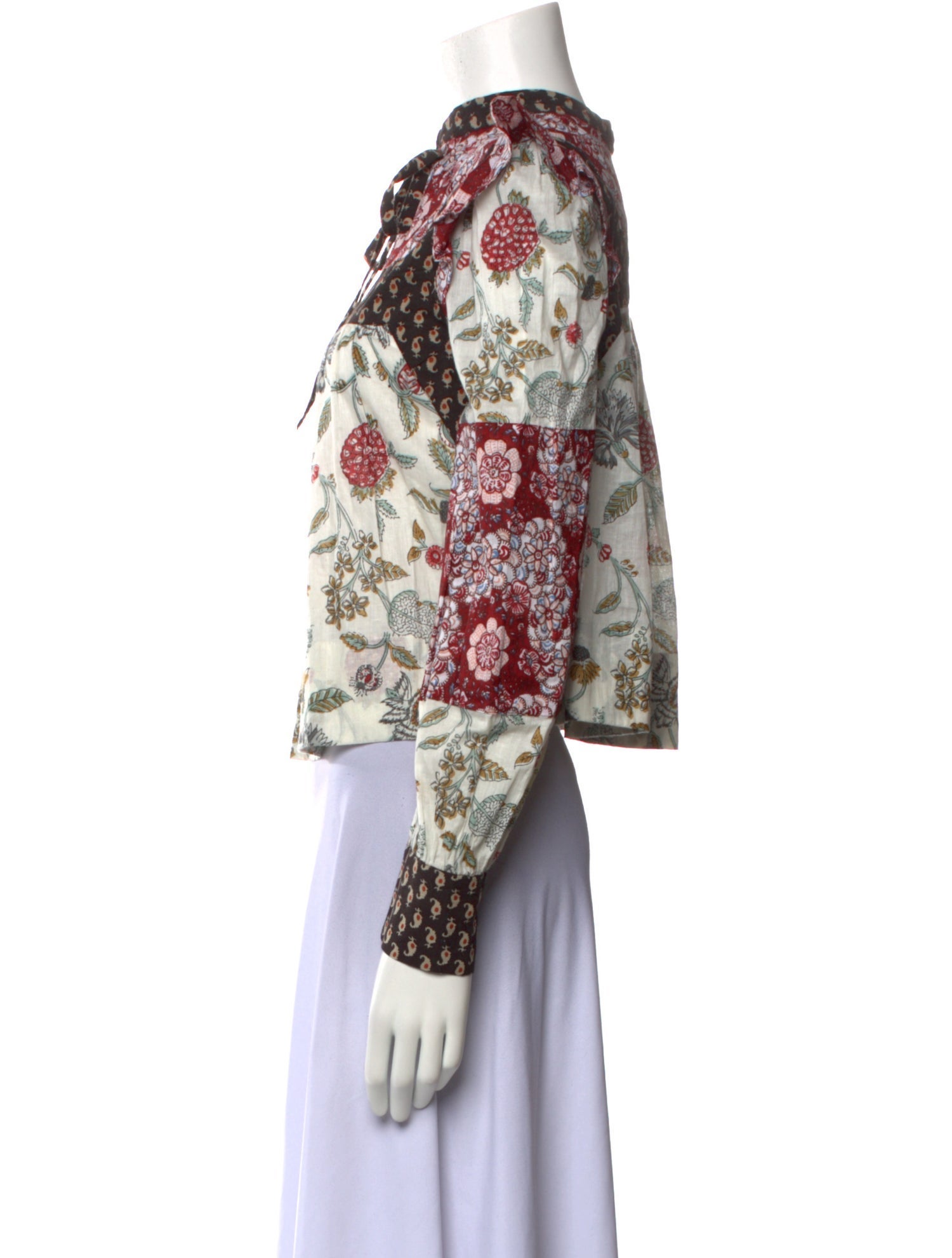 Alix of Bohemia Floral Print Mock Neck Blouse