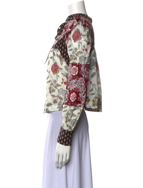 Alix of Bohemia Floral Print Mock Neck Blouse