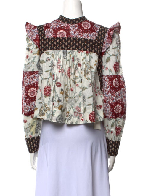 Alix of Bohemia Floral Print Mock Neck Blouse
