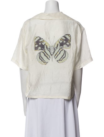 Alix of Bohemia Silk Short Sleeve Button-Up Top