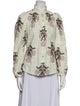 Alix of Bohemia Printed Mock Neck Button-Up Top