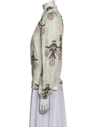 Alix of Bohemia Printed Mock Neck Button-Up Top