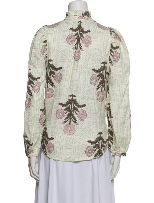 Alix of Bohemia Printed Mock Neck Button-Up Top