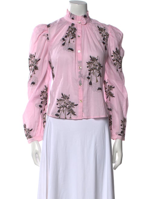 Alix of Bohemia Floral Print Mock Neck Blouse