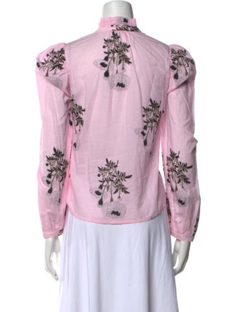 Alix of Bohemia Floral Print Mock Neck Blouse