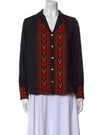 Alix of Bohemia Wool Striped Button-Up Top