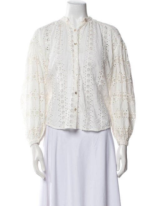 Alix of Bohemia Lace Pattern Mock Neck Blouse