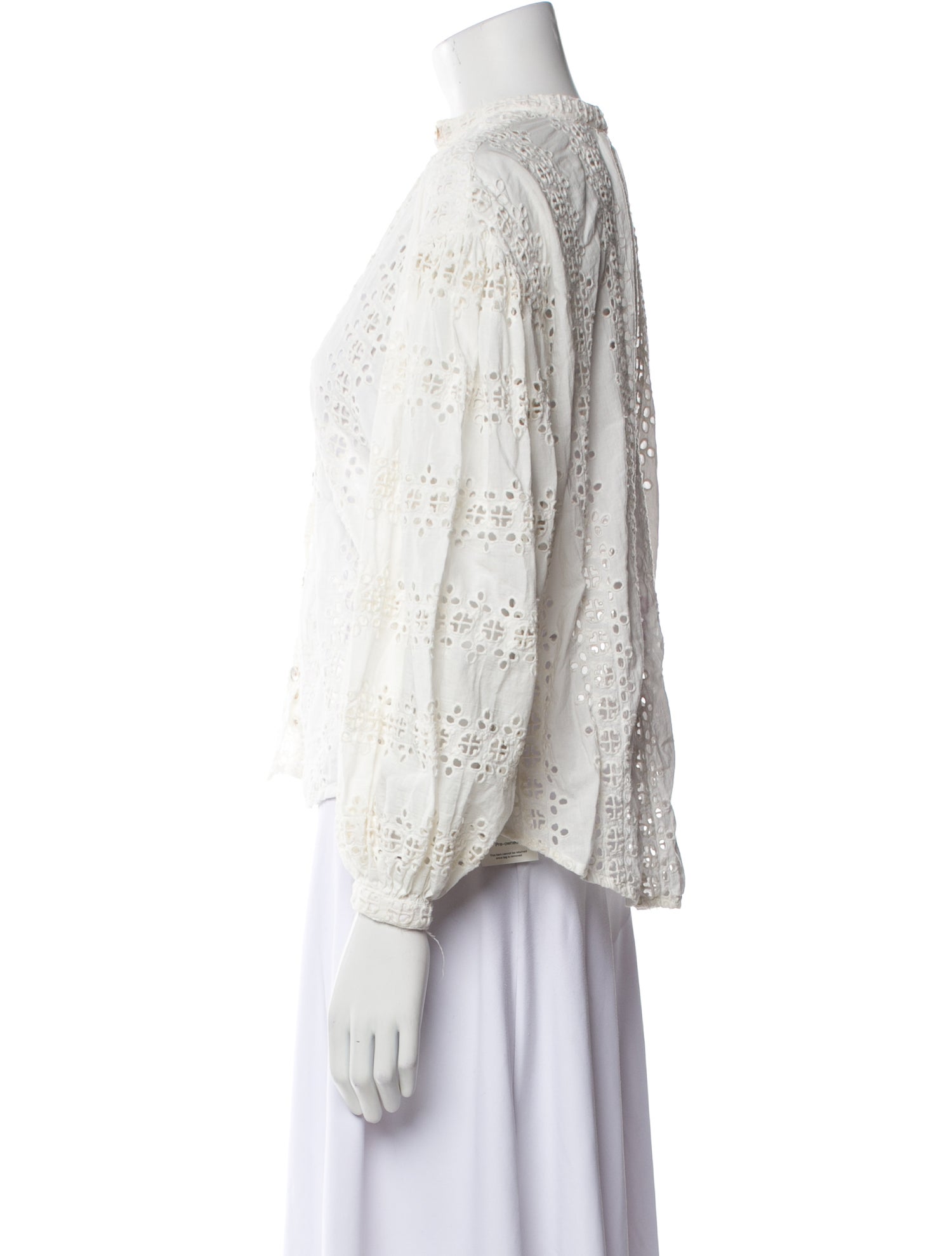 Alix of Bohemia Lace Pattern Mock Neck Blouse