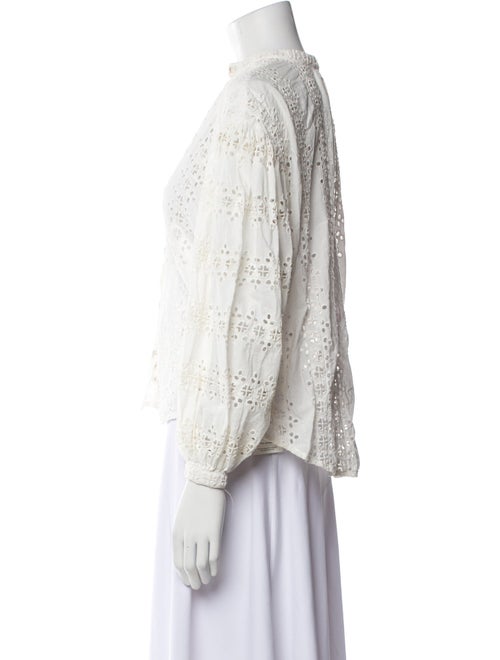 Alix of Bohemia Lace Pattern Mock Neck Blouse