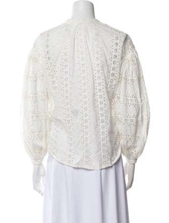Alix of Bohemia Lace Pattern Mock Neck Blouse