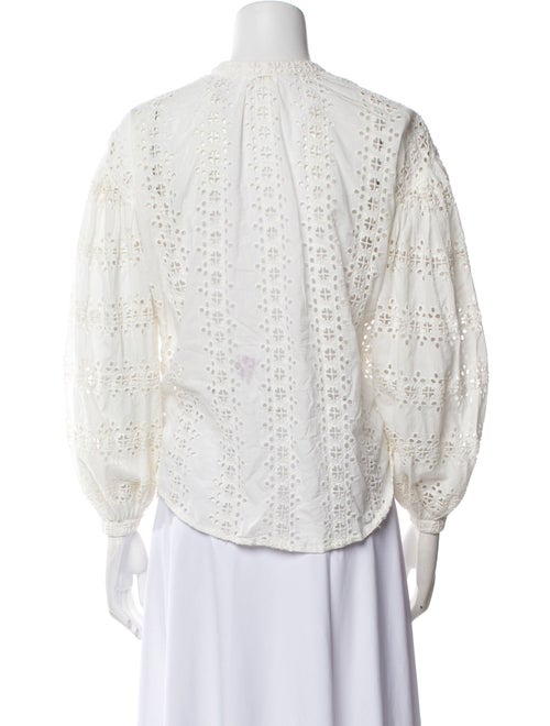 Alix of Bohemia Lace Pattern Mock Neck Blouse