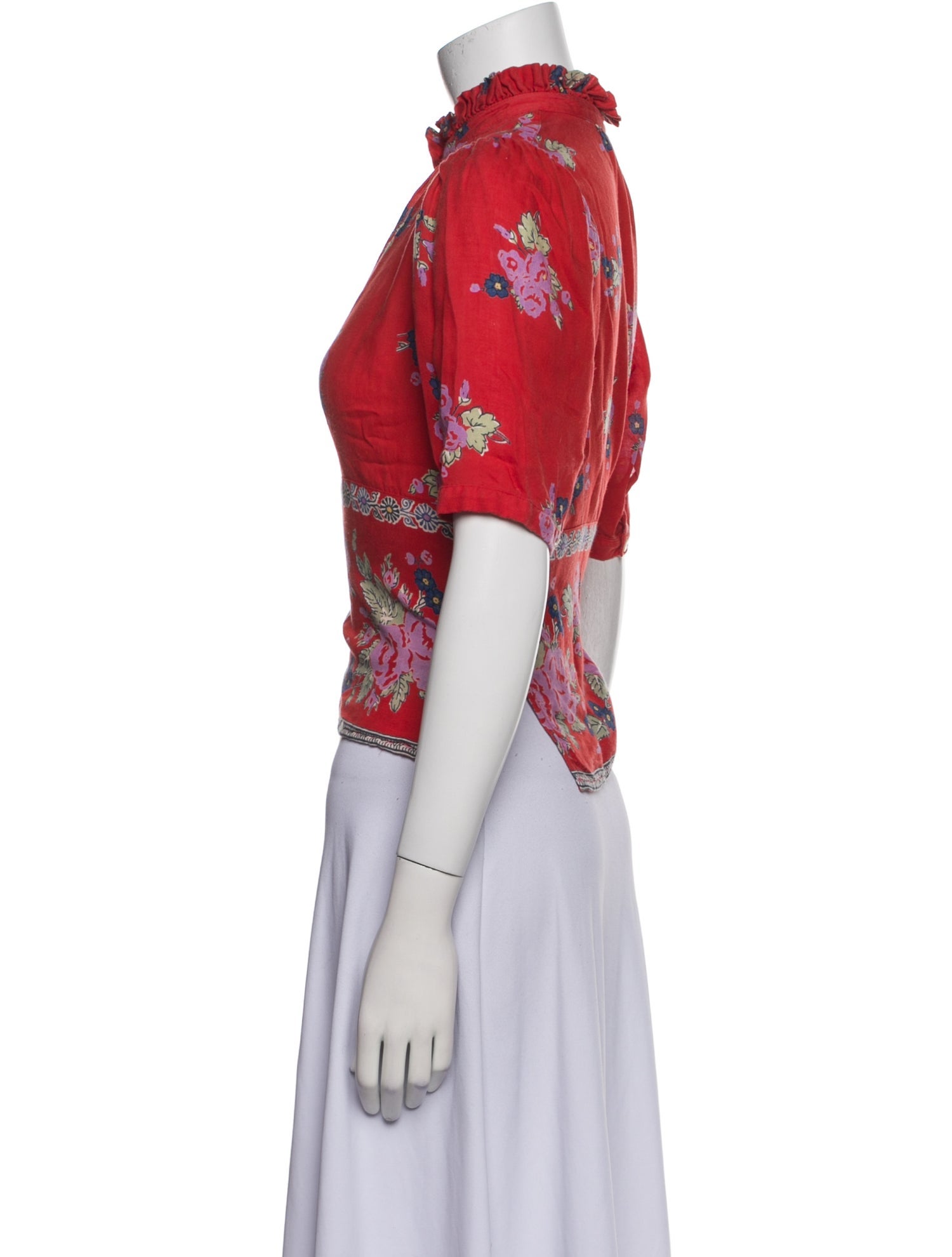 Alix of Bohemia Floral Print Mock Neck Blouse