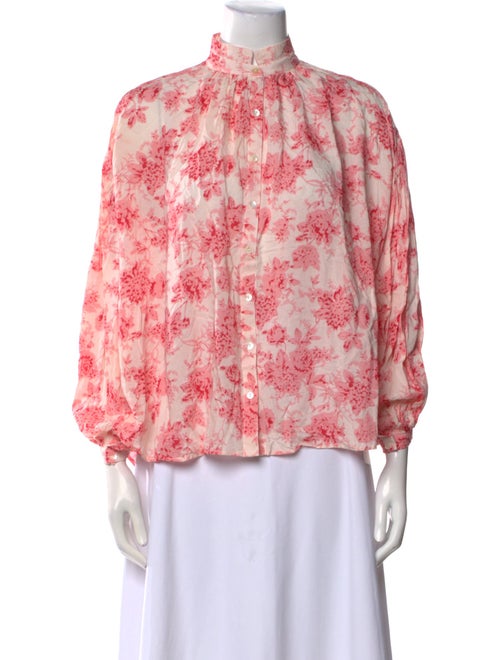 Alix of Bohemia Floral Print Mock Neck Blouse