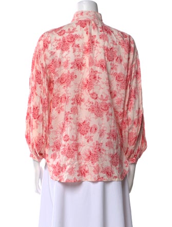 Alix of Bohemia Floral Print Mock Neck Blouse