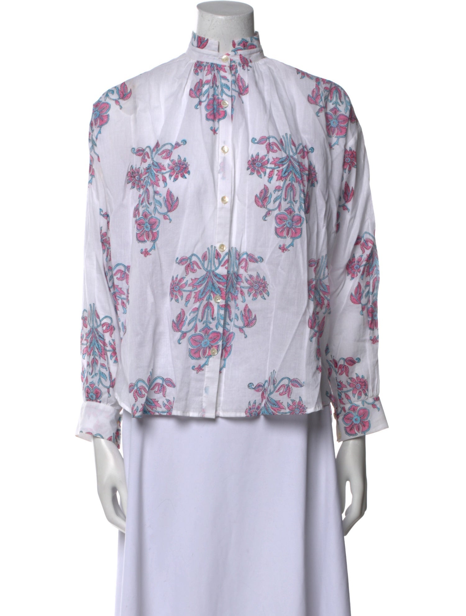 Alix of Bohemia Floral Print Mock Neck Blouse