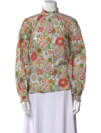Alix of Bohemia Floral Print Mock Neck Blouse