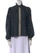 Alix of Bohemia Silk Polka Dot Print Button-Up Top