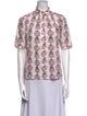 Alix of Bohemia Floral Print Mock Neck Button-Up Top