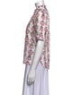 Alix of Bohemia Floral Print Mock Neck Button-Up Top