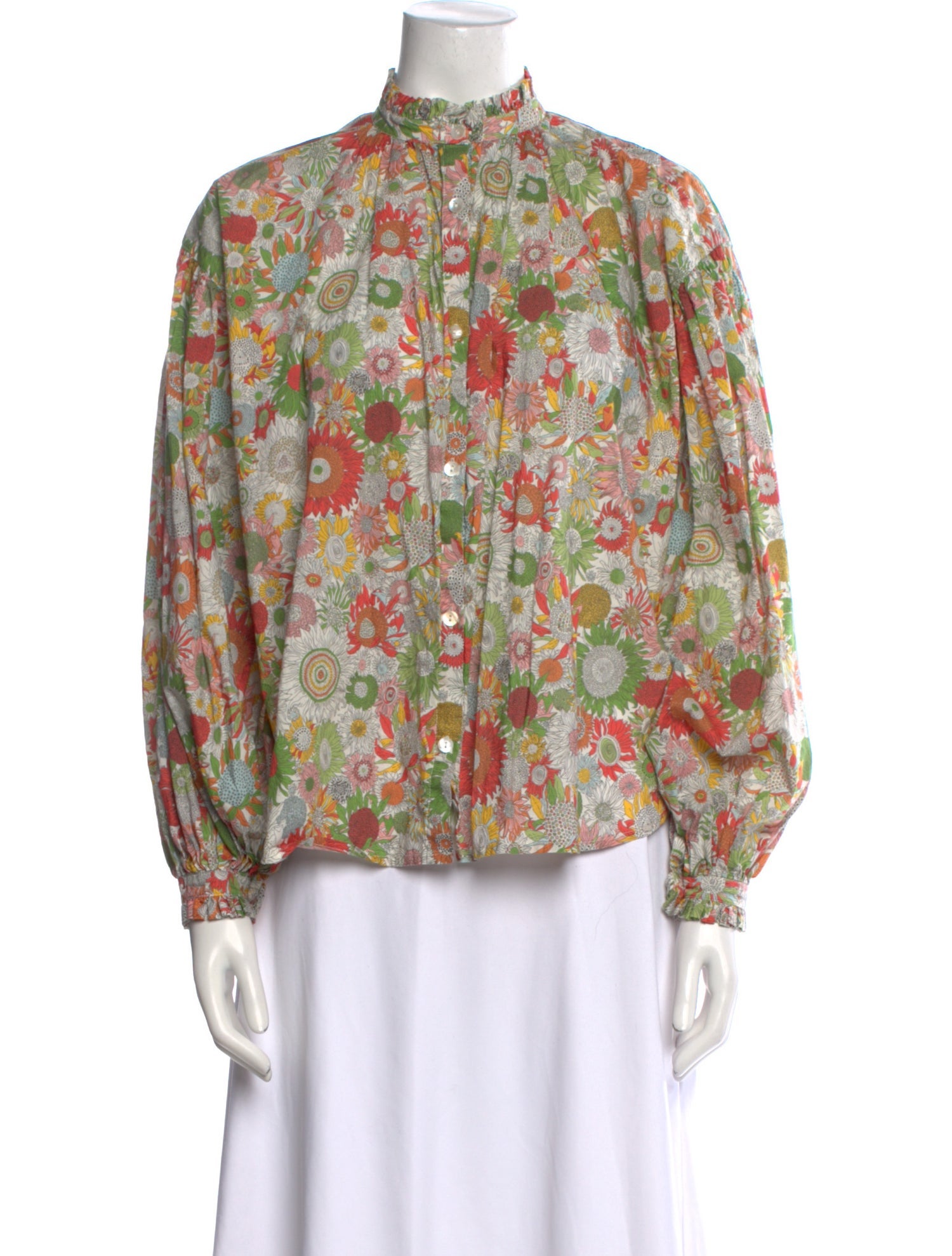 Alix of Bohemia Floral Print Mock Neck Blouse