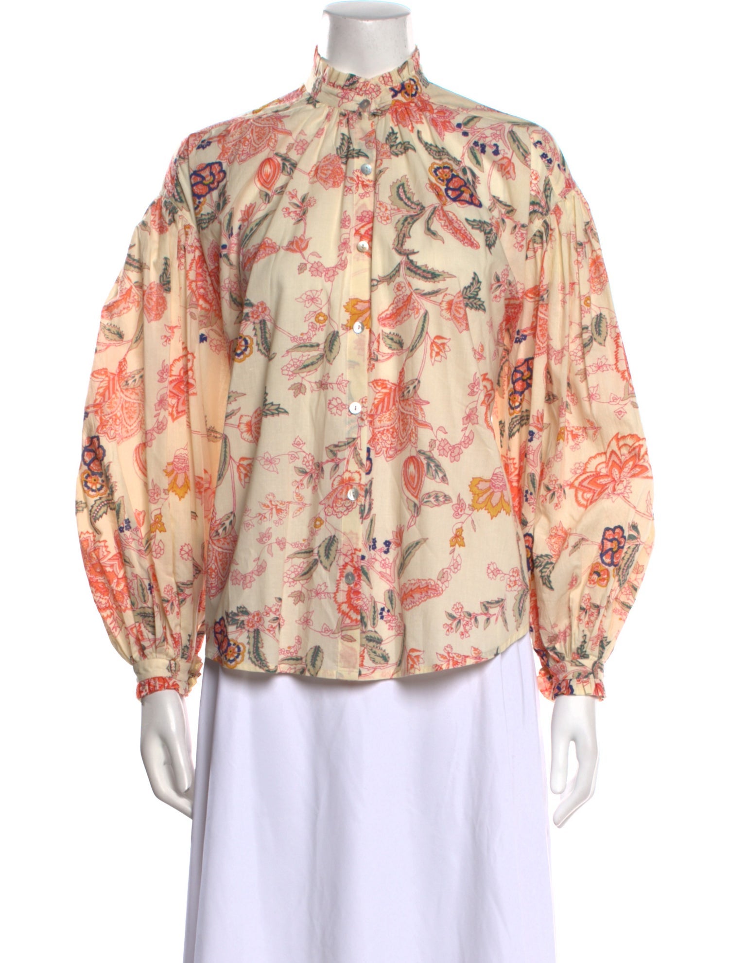 Alix of Bohemia Floral Print Mock Neck Blouse