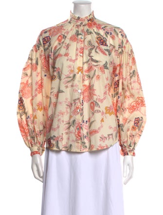 Alix of Bohemia Floral Print Mock Neck Blouse