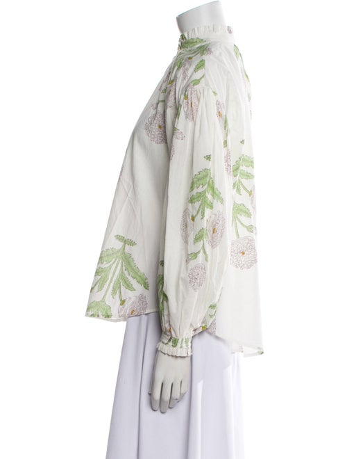 Alix of Bohemia Floral Print Mock Neck Button-Up Top