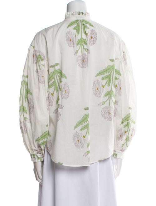 Alix of Bohemia Floral Print Mock Neck Button-Up Top