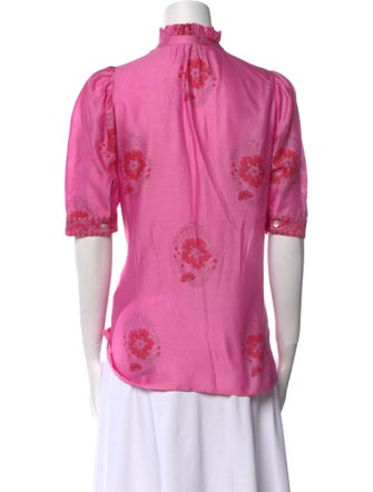 Alix of Bohemia Printed Mock Neck Blouse