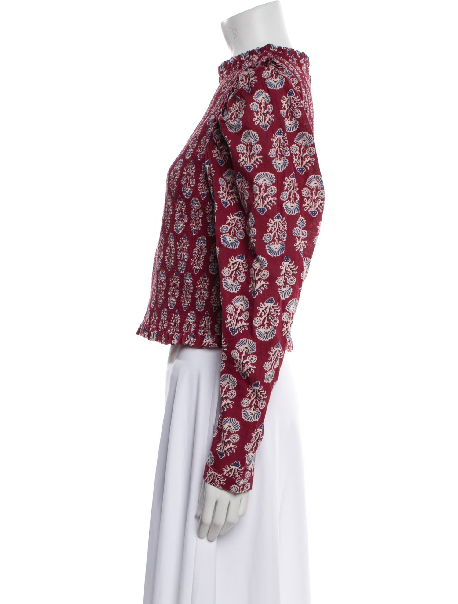 Alix of Bohemia Floral Print Mock Neck Crop Top