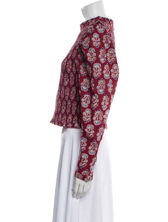 Alix of Bohemia Floral Print Mock Neck Crop Top