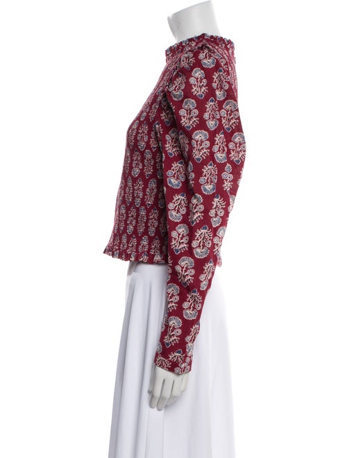 Alix of Bohemia Floral Print Mock Neck Crop Top