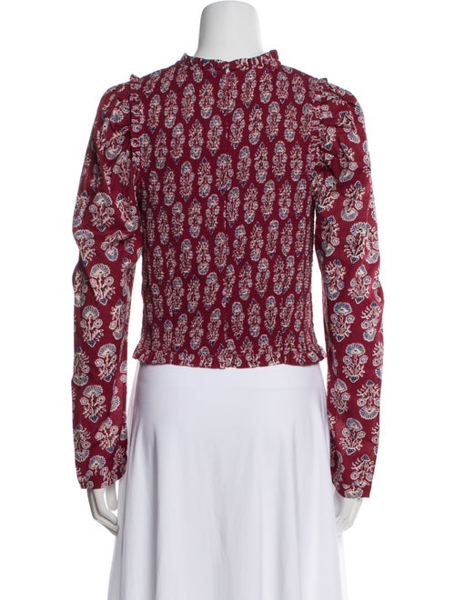 Alix of Bohemia Floral Print Mock Neck Crop Top
