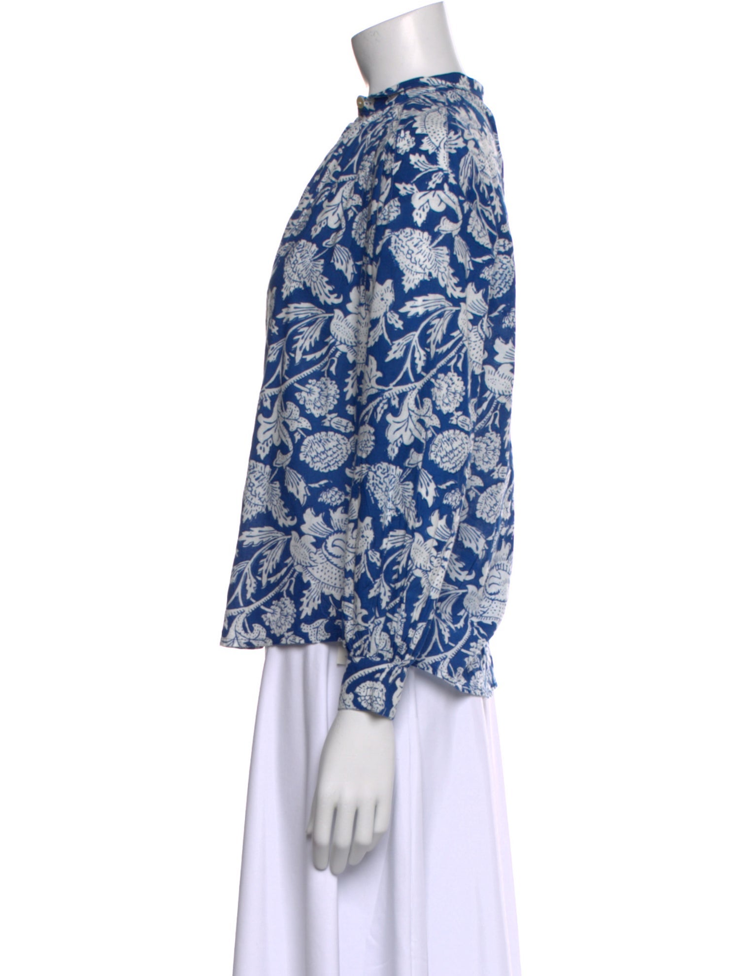 Alix of Bohemia Printed Mock Neck Button-Up Top