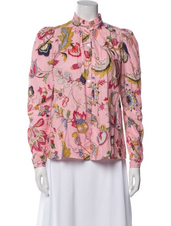 Alix of Bohemia Floral Print Mock Neck Blouse