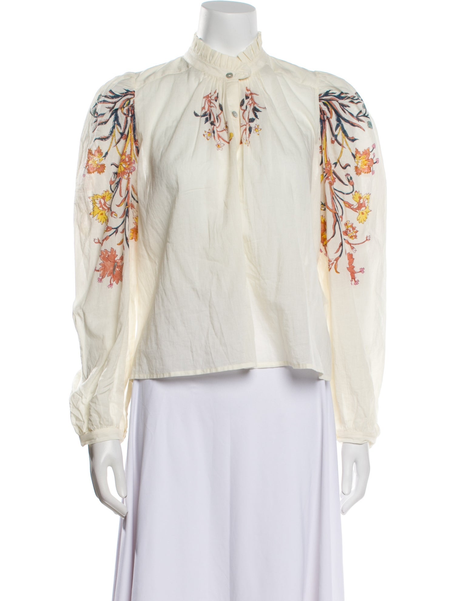 Alix of Bohemia Floral Print Mock Neck Blouse
