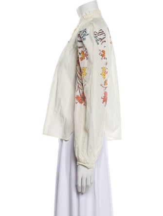 Alix of Bohemia Floral Print Mock Neck Blouse