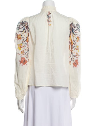 Alix of Bohemia Floral Print Mock Neck Blouse