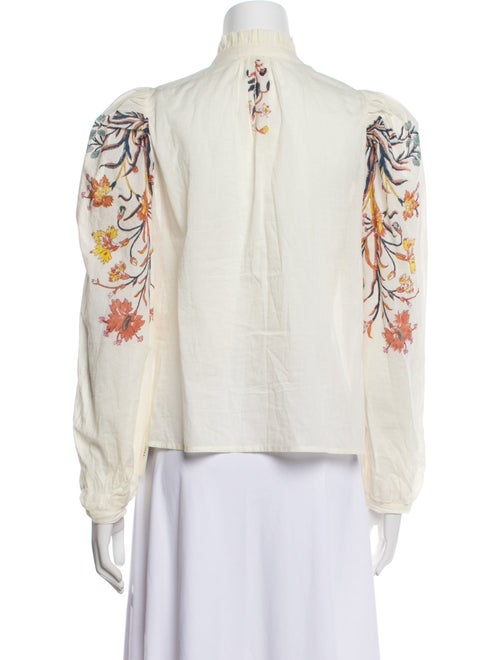 Alix of Bohemia Floral Print Mock Neck Blouse