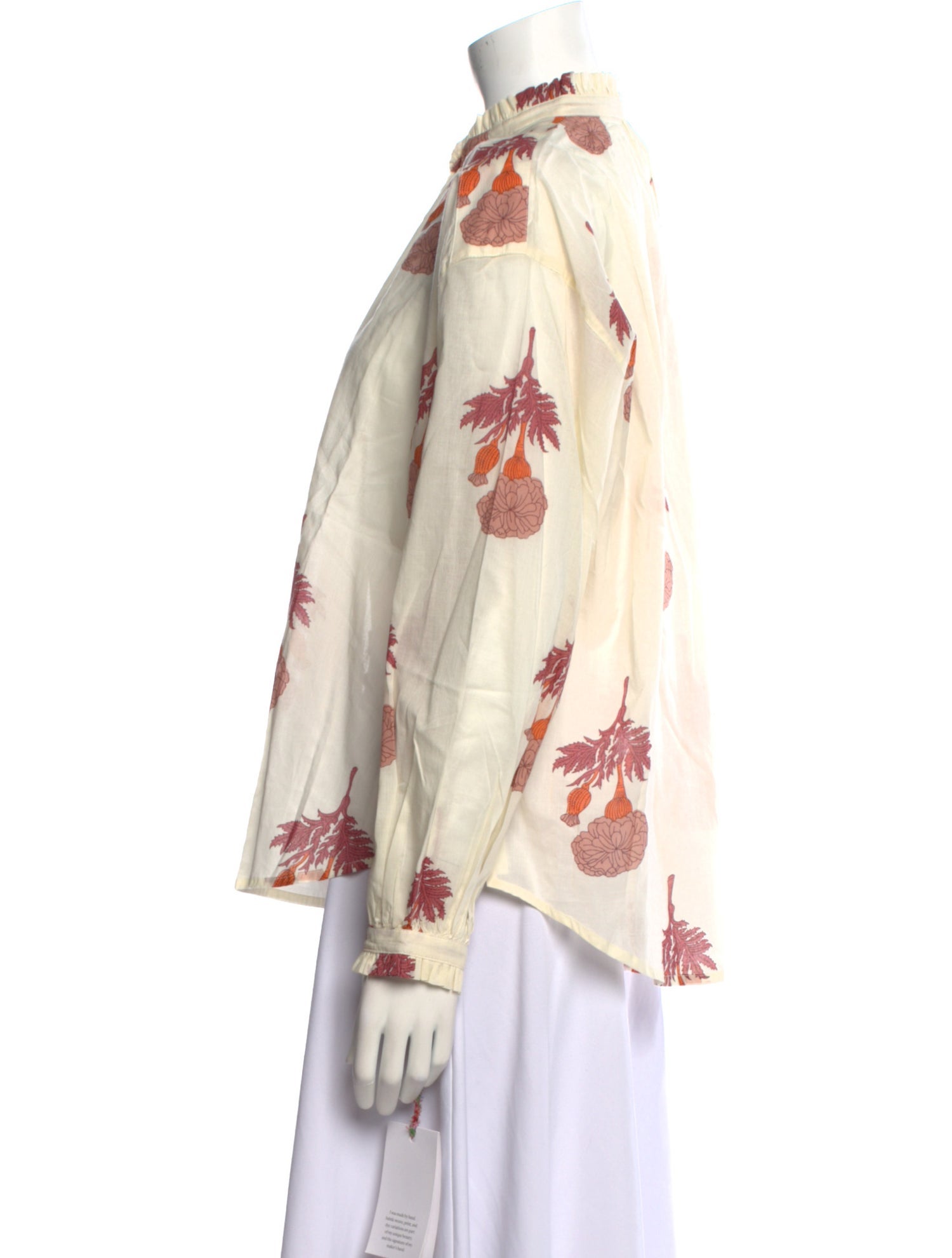 Alix of Bohemia Floral Print Mock Neck Button-Up Top w/ Tags