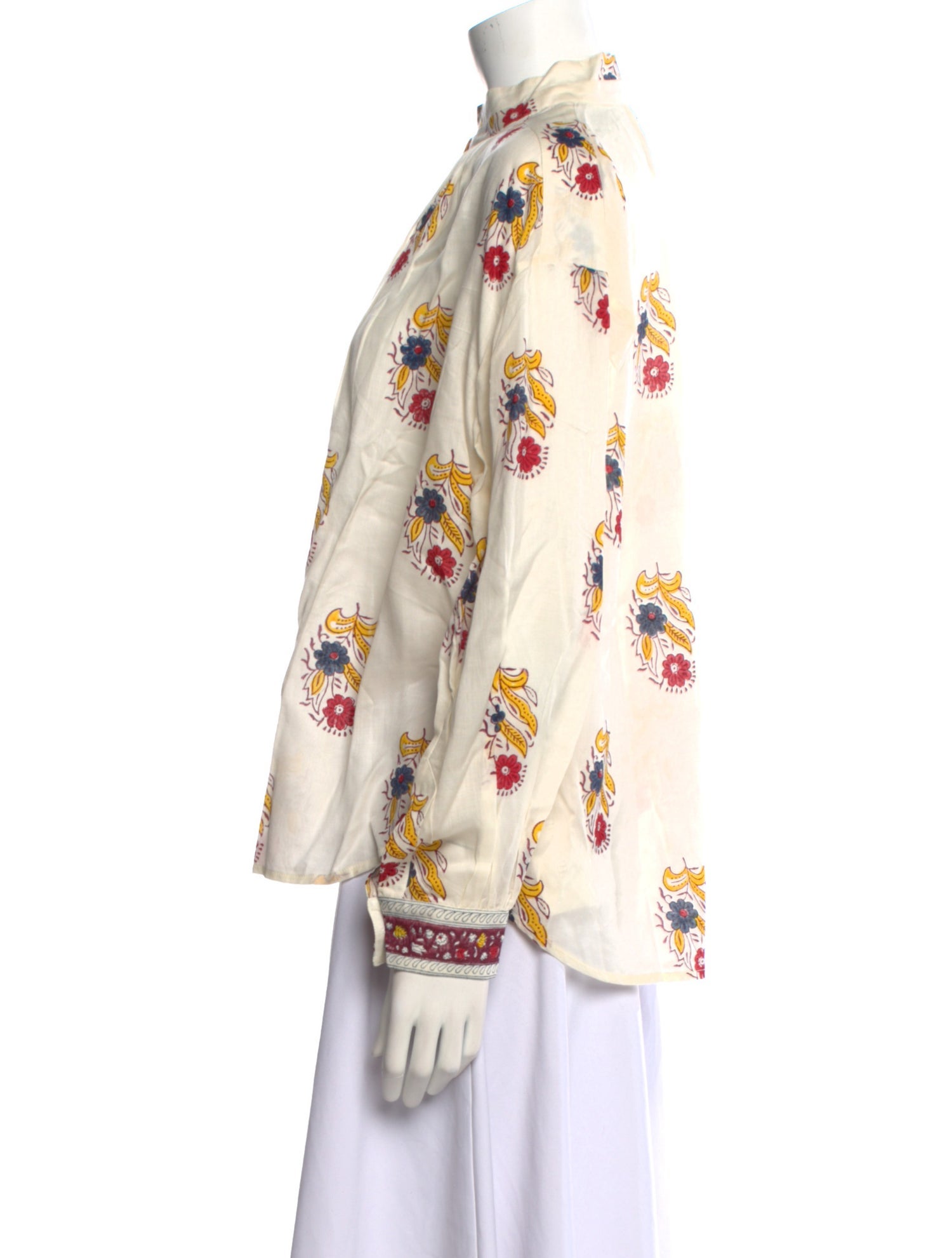 Alix of Bohemia Floral Print Mock Neck Button-Up Top w/ Tags