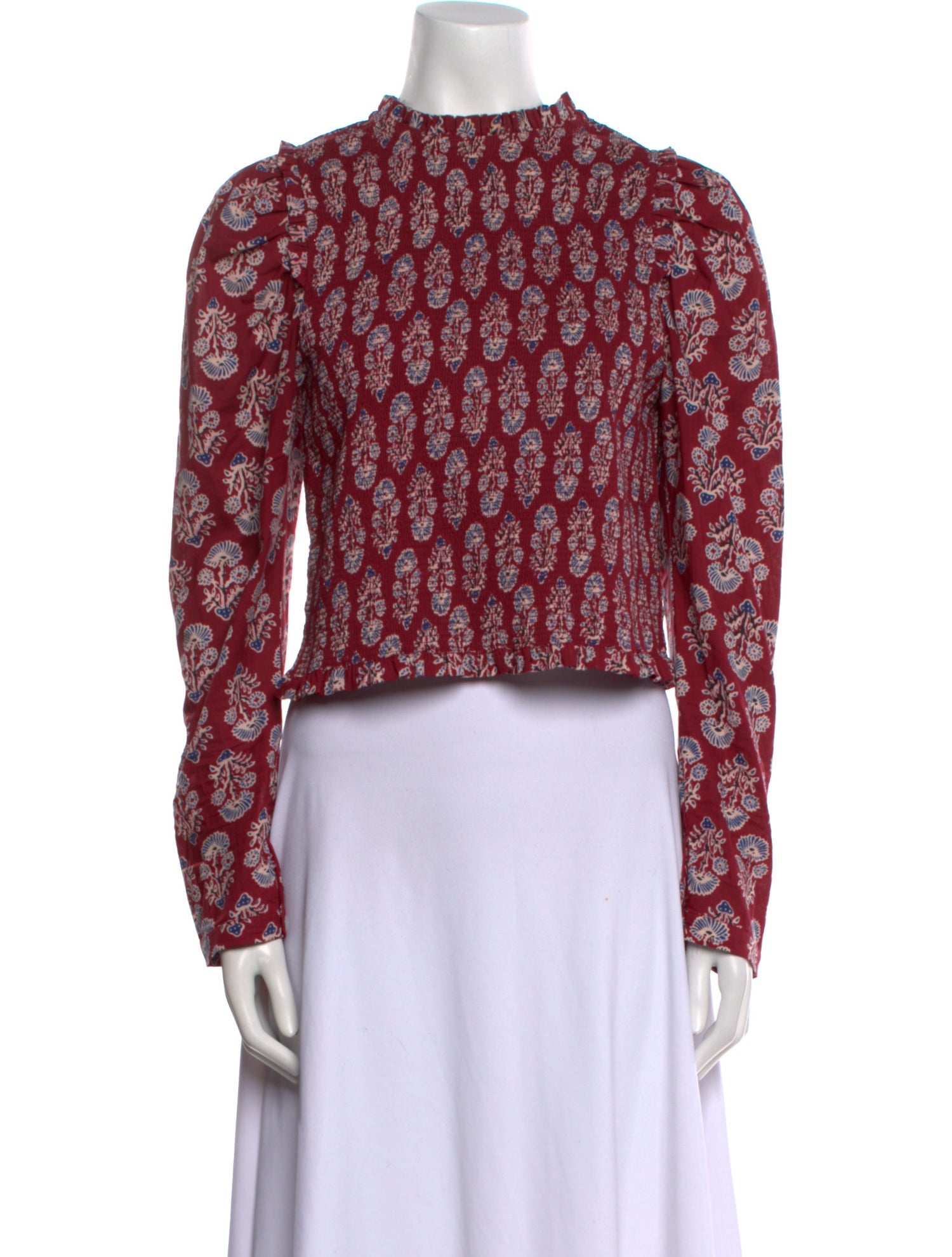 Alix of Bohemia Printed Mock Neck Crop Top