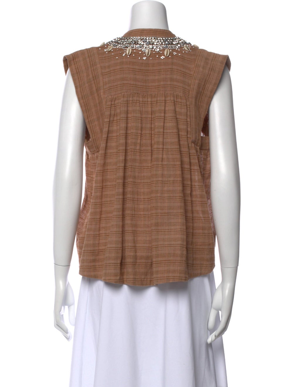 Alix of Bohemia Crop Top Neutrals Sleeveless with… - image 3