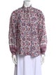 Alix of Bohemia Printed Mock Neck Button-Up Top