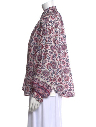Alix of Bohemia Printed Mock Neck Button-Up Top
