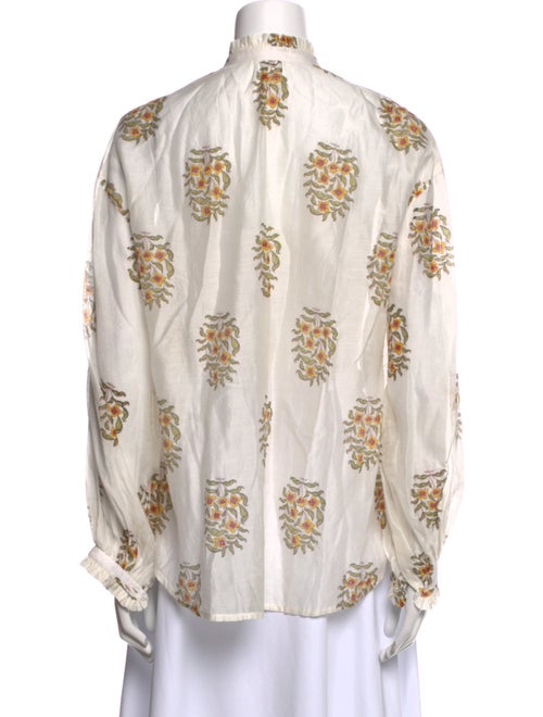 Alix of Bohemia Floral Print Mock Neck Button-Up Top