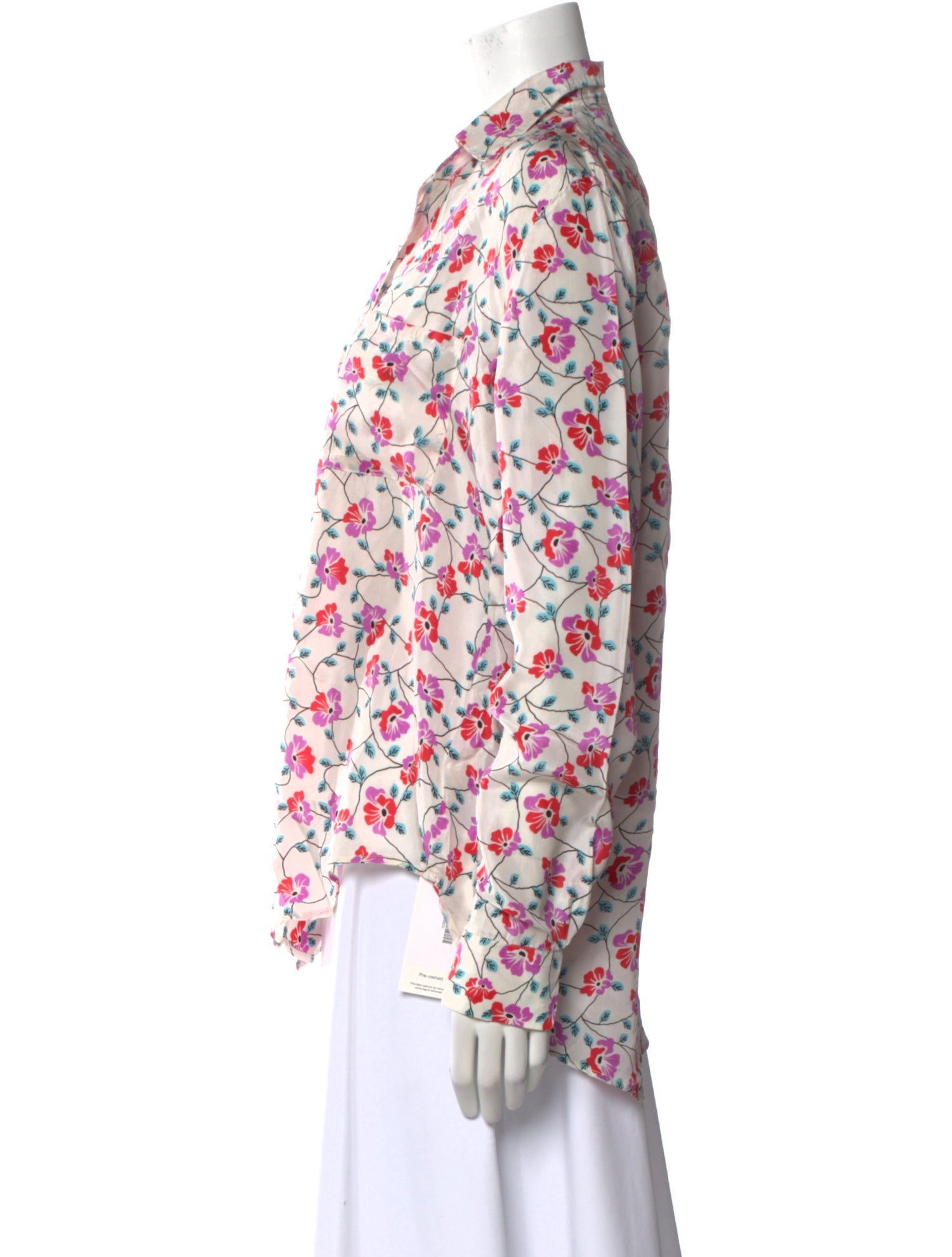 Alix of Bohemia Silk Floral Print Button-Up Top