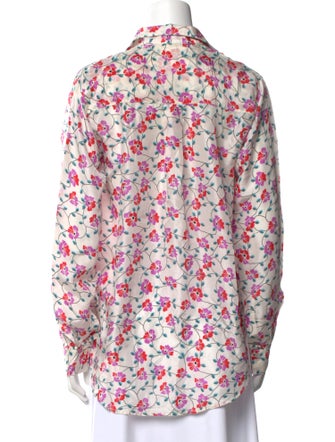 Alix of Bohemia Silk Floral Print Button-Up Top
