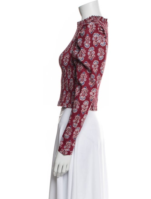 Alix of Bohemia Floral Print Mock Neck Crop Top