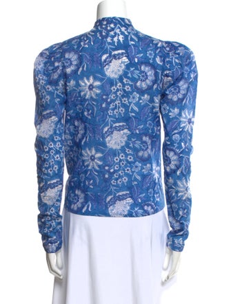 Alix of Bohemia Floral Print Mock Neck Button-Up Top